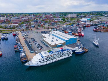 Amerikan Anayasası yolcu gemisi New Bedford limanına yanaştı. New Bedford, Massachusetts MA, ABD.