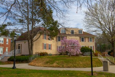 ABD 'nin Massachusetts MA, Bedford kentindeki Middlesex Halk Koleji' nde İlkbaharda Kayyum Evi. 