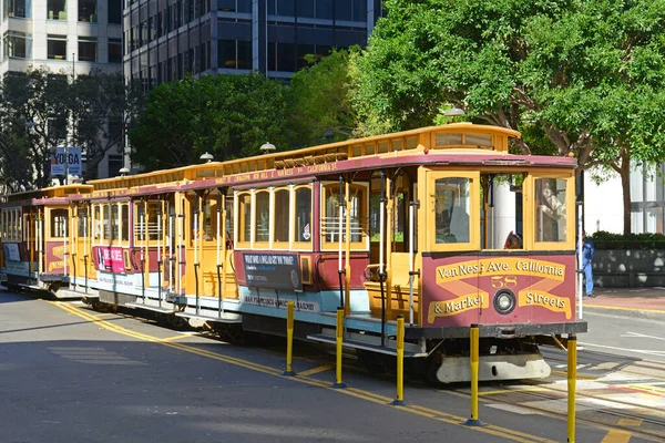 Historische Seilbahn California Line Market Street Terminal Der California Street — Stockfoto