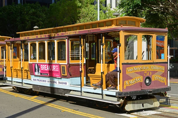 Historische Seilbahn California Line Market Street Terminal Der California Street — Stockfoto