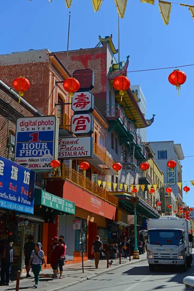 Edificios Comerciales Estilo Chino Antiguo Grant Avenue Jackson Street Chinatown — Foto de Stock