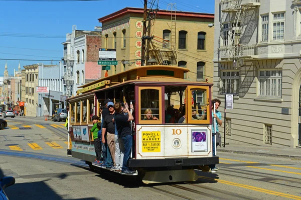 Cable Car Antiguo Powell Mason Line Powell Street Washington Street — Foto de Stock