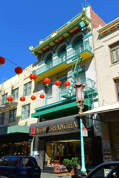 Antike Geschäftsgebäude Chinesischen Stil Der 736 Grant Avenue Der Nähe — Stockfoto