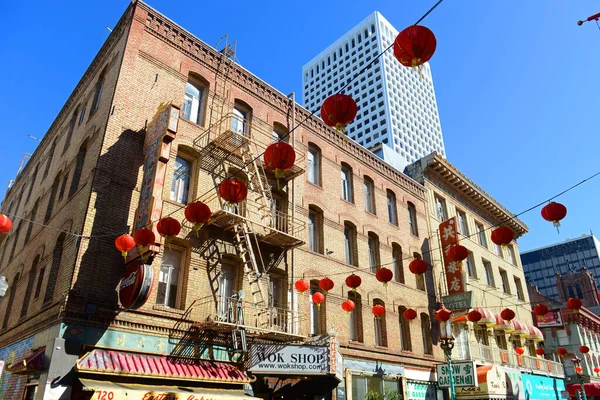 Edificios Comerciales Estilo Chino Antiguo Grant Avenue Commercial Street Chinatown — Foto de Stock