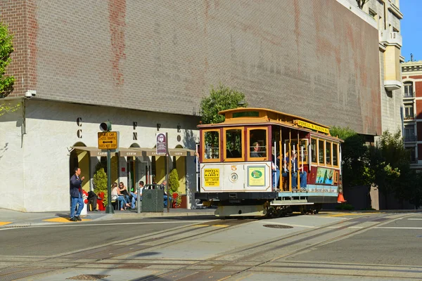 Cable Car Antiguo Powell Mason Line Powell Street California Street — Foto de Stock