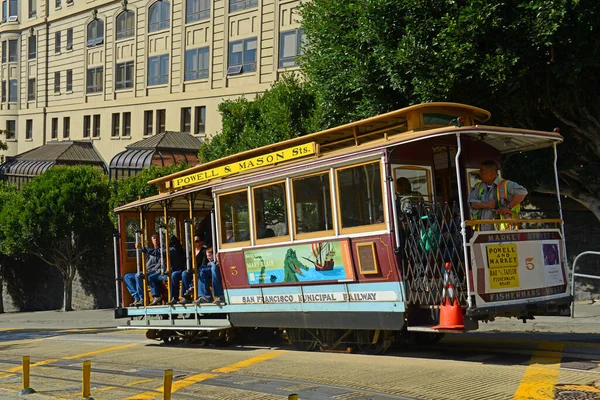 Antike Seilbahn Powell Mason Line Der Powell Street Der California — Stockfoto