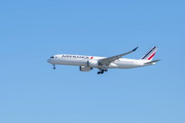 Air France Airbus 350-900 F-HUVR Boston Logan Uluslararası Havalimanı, Boston, Massachusetts MA, ABD. 
