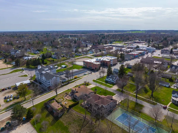 Huron Avenue, Lexington Village, Sanilac County, Michigan MI, ABD 'deki tarihi köy merkezi hava manzarası. 