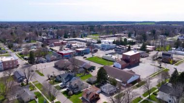 Huron Avenue, Lexington Village, Sanilac County, Michigan MI, ABD 'deki tarihi köy merkezi hava manzarası. 