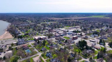 Huron Avenue, Lexington Village, Sanilac County, Michigan MI, ABD 'deki tarihi köy merkezi hava manzarası. 