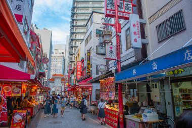 Kobe Çin Mahallesi Nankin Machi Kobe, Hyogo Bölgesi, Japonya. 
