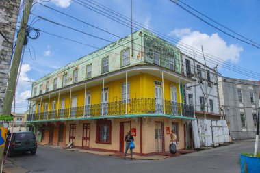 Bridgetown, Barbados 'un tarihi şehir merkezinde James Caddesi' ndeki tarihi ticari binalar. Tarihi Bridgetown ve Garnizonu UNESCO 'nun Dünya Mirası Bölgesi.