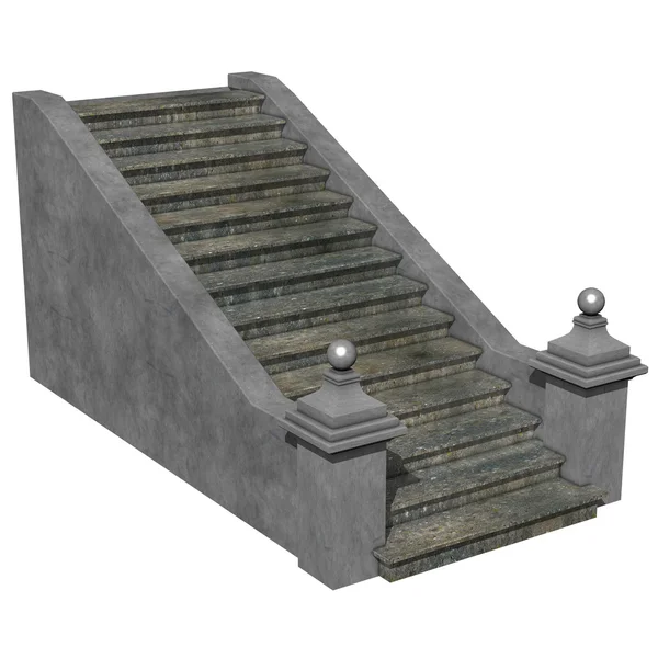 Escaleras de piedra sobre fondo blanco.Representación 3D —  Fotos de Stock