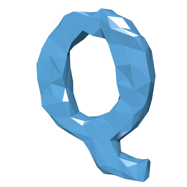 Letter Q in Low Poly Style on white background.3D Rendering.Illu — Stock Photo, Image