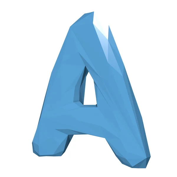 Letter A in Low Poly Style on white background.3D Rendering.Illu — Stock Photo, Image