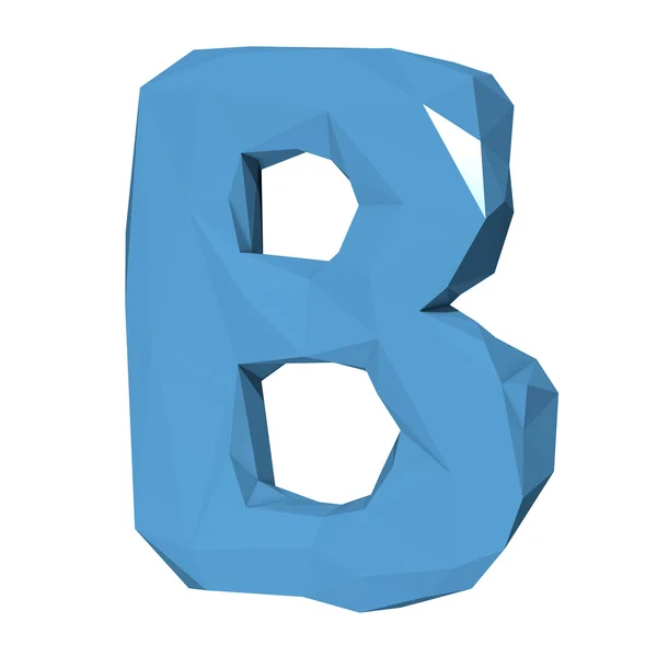 Letter B in laag Poly stijl op witte background.3d Rendering.Illu — Stockfoto