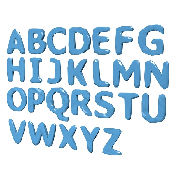 Alphabet dans le style Poly bas sur fond blanc. — Photo