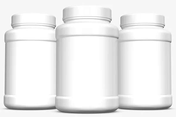 Supplement bottles on white background.3D Rendering — Stock Photo, Image