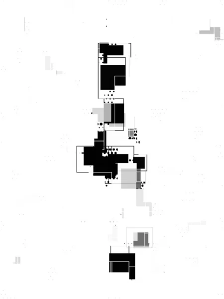 Fekete Fehér Absztrakt Minimalizmus Geometrikus Műalkotás Plakát Absztrakt Grafikai Festészet — Stock Fotó