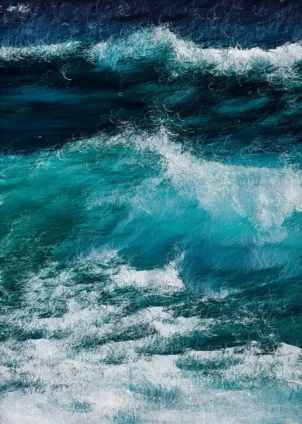 Ocean Waves Hintergrund Ocean Waves Malerei Ocean Waves Kunstwerk Ocean — Stockfoto