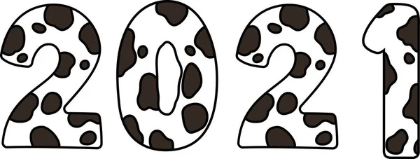 Illustration 2021 Holstein Cow Character — Stock Vector