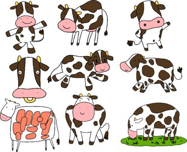 Bu el boyaması şirin bir ineğin resmi. Holstein. 