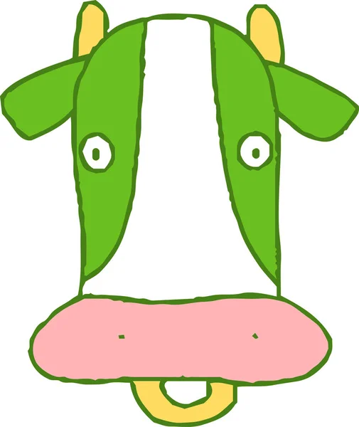 Ceci Est Une Illustration Vert Mignon Peint Main Holstein Vache — Image vectorielle