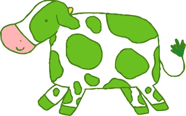 Esta Una Ilustración Verde Lindo Pintado Mano Vaca Holstein — Archivo Imágenes Vectoriales