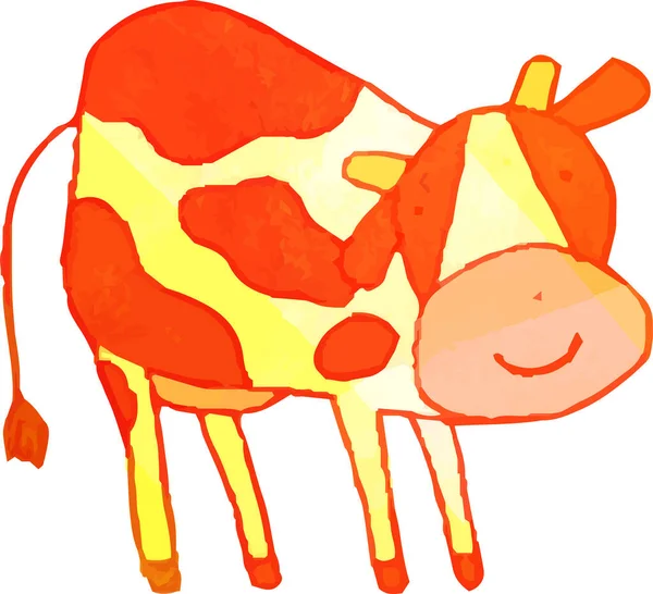 Detta Illustration Varm Akvarell Söt Handmålad Holstein — Stock vektor