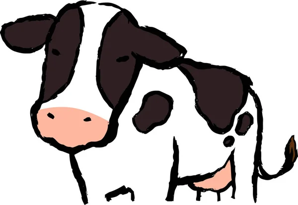 Esta Una Ilustración Vaca Holstein Pintada Mano Realista — Archivo Imágenes Vectoriales