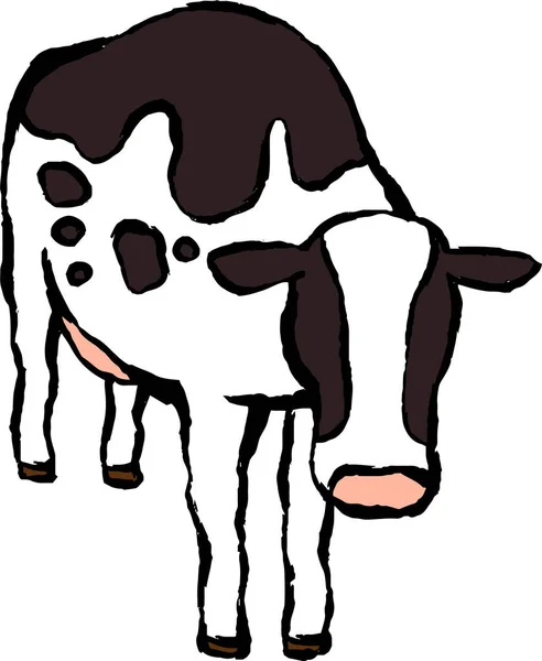 Esta Uma Ilustração Vaca Holandesa Pintada Mão Realista —  Vetores de Stock