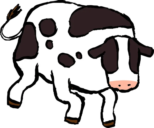 Voici Une Illustration Vache Holstein Peinte Main Réaliste — Image vectorielle