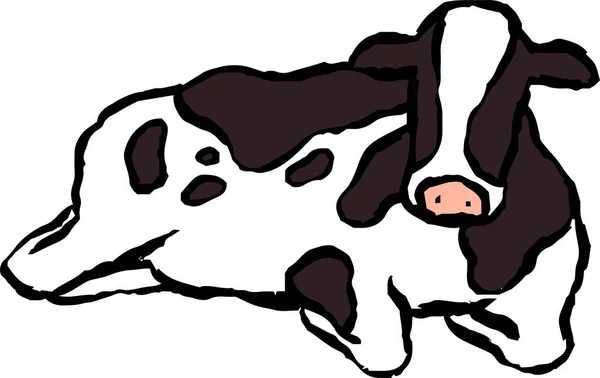 Illustration Realistic Hand Painted Holstein Cow — Stock Vector