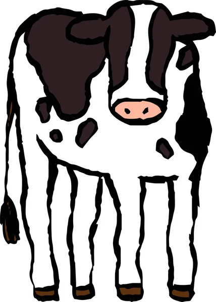 Dies Ist Eine Illustration Der Realistischen Handbemalten Holsteinkuh — Stockvektor