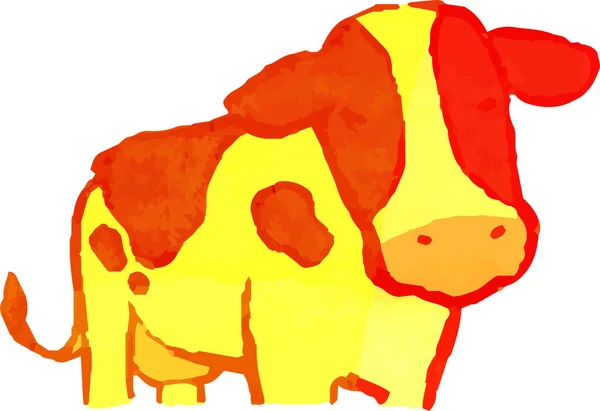 Ilustrace Teplé Akvarel Realistické Ručně Malované Holstein Kráva — Stockový vektor