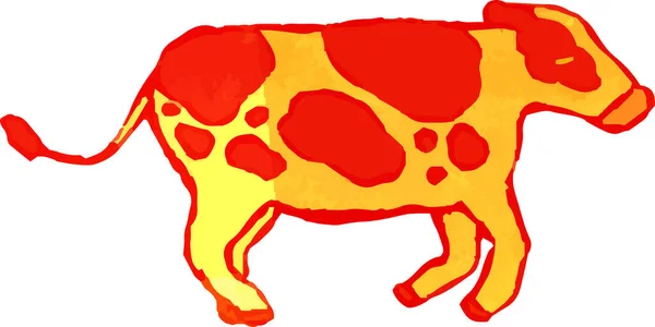 Questa Illustrazione Della Mucca Holstein Dipinta Mano Acquerello Caldo — Vettoriale Stock