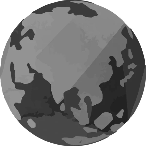 Иллюстрация Монохромной Акварельной Иллюстрации Круглой Земли — стоковый вектор