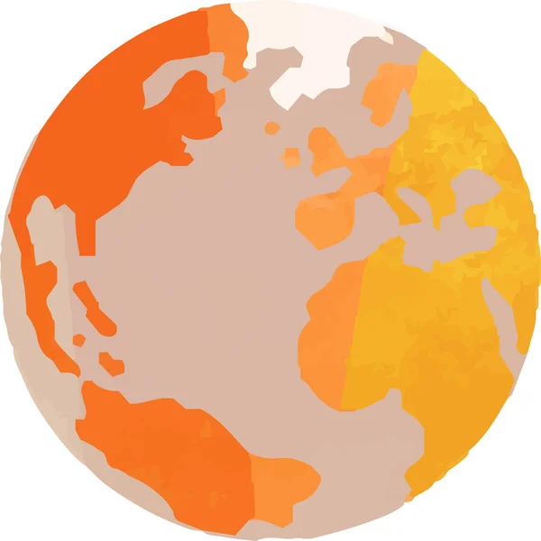 Иллюстрация Теплой Акварельной Иллюстрации Круглой Земли — стоковый вектор