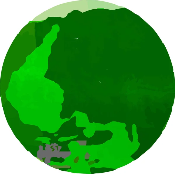 Detta Illustration Grön Akvarell Liknande Illustration Rund Jord — Stock vektor