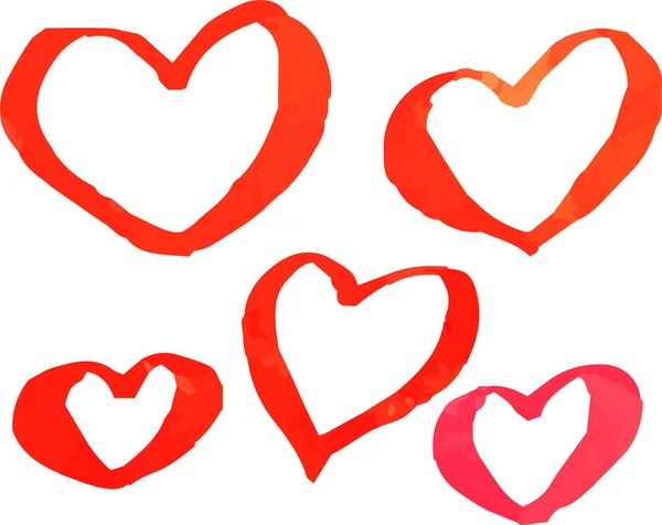 Иллюстрация Теплого Акварельного Почерка Симпатичного Сердца — стоковый вектор
