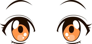 Bu, normal yüz ifadeleri olan şirin anime tarzı gözlerin bir çizimi. 