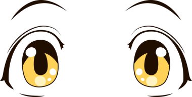 Bu, normal yüz ifadeleri olan şirin anime tarzı gözlerin bir çizimi. 