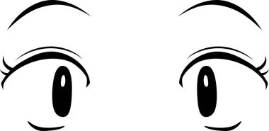 Bu, tek renkli şirin anime tarzı gözleri ve normal yüz ifadeleri olan bir resimdir. 