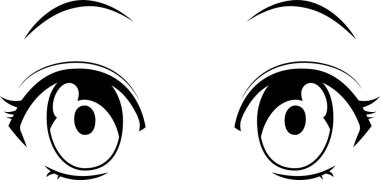 Bu, tek renkli şirin anime tarzı gözleri ve normal yüz ifadeleri olan bir resimdir. 