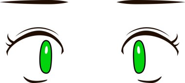 Bu normal zamanlardaki şirin anime tarzı gözlerin bir çizimi. 