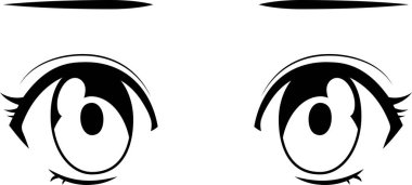 Bu, monokrom şirin anime tarzı gözlerin normal zamanlardaki bir çizimi. 