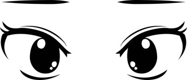 Bu, sevimli anime tarzı büyük siyah gözlerin normal zamanlardaki bir çizimi. 