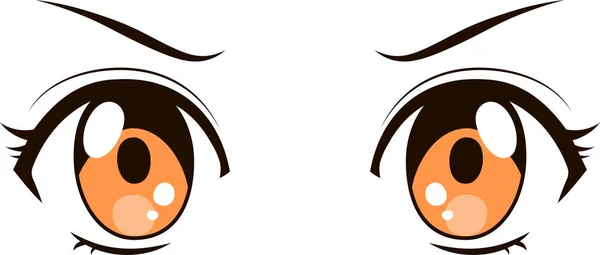 Illustration Cute Anime Style Eyes Angry Look — Stock Vector