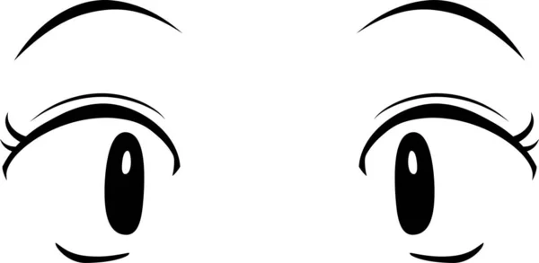 Esta Uma Ilustração Monocromático Cute Anime Estilo Olhos Com Expressões —  Vetores de Stock