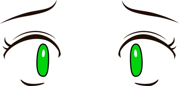 Vetores de Cara De Anime Feliz Manga Estilo Grandes Olhos Verdes Nariz  Pequeno E Boca Kawaii Ilustração Vetorial Desenhada À Mão Isolado Em Branco  e mais imagens de Beleza - iStock